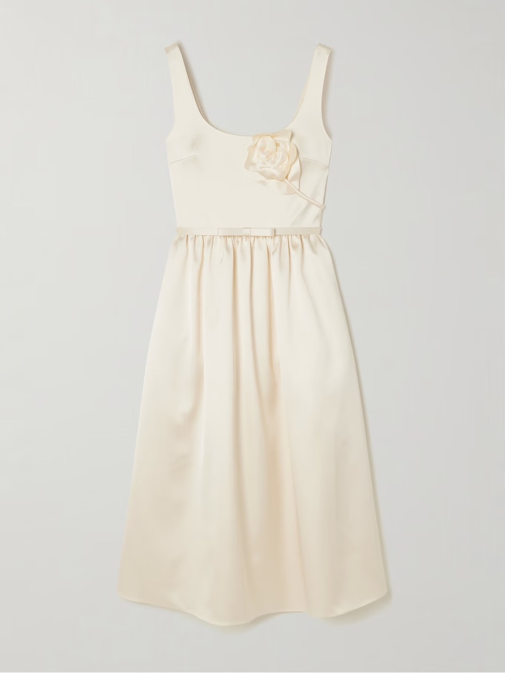 SELF-PORTRAIT
Appliquéd belted satin midi dress - Picture 2 of 16